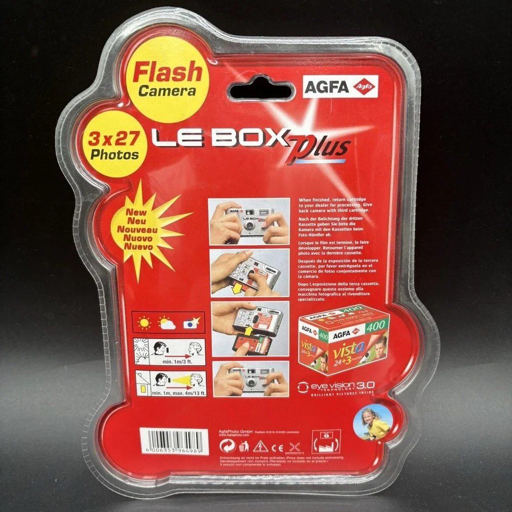 Agfa Le Box Plus Flash Disposable Camera 3x27 Photos 81 Total Sealed New